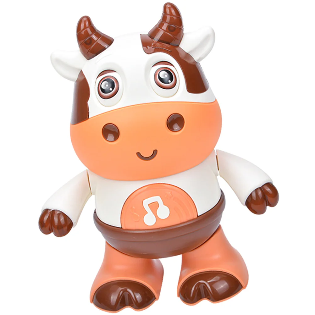 Cute Cow Shaped Dancing Robot Toy for Kids Light Sound Wear Resistant Fun Electric Plaything
