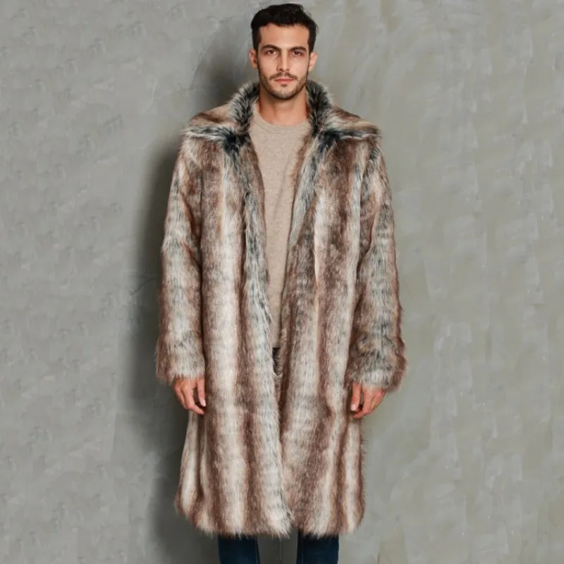 Men's Clothing Winter Warmth Coats Men's Casual Fashionable Fur Jackets Long Thickened Fur Large Sizes Windbreakers Men Jacket