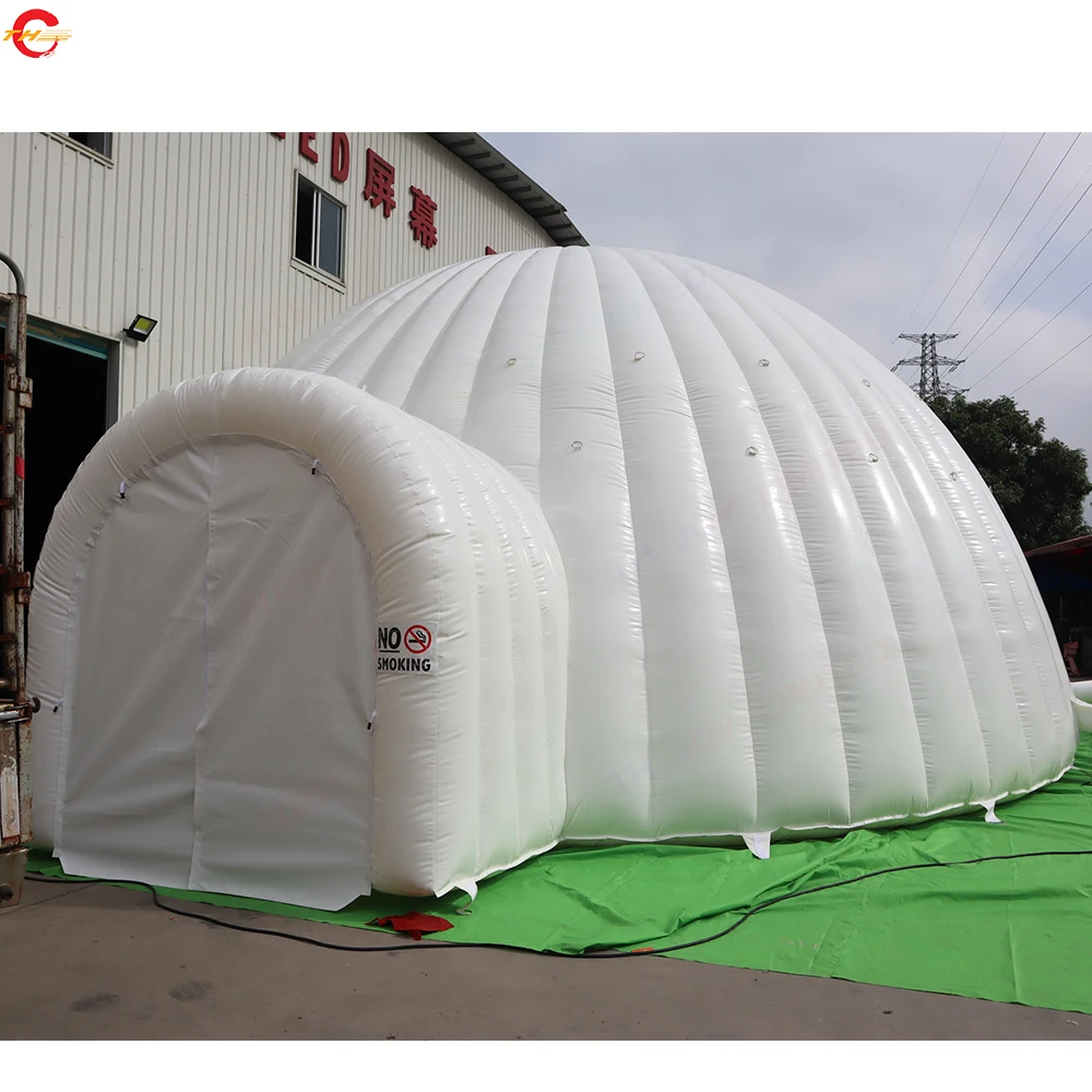 Spedizione gratuita 5m di diametro commerciale gonfiabile tenda a cupola in PVC tende da prato curve in vendita