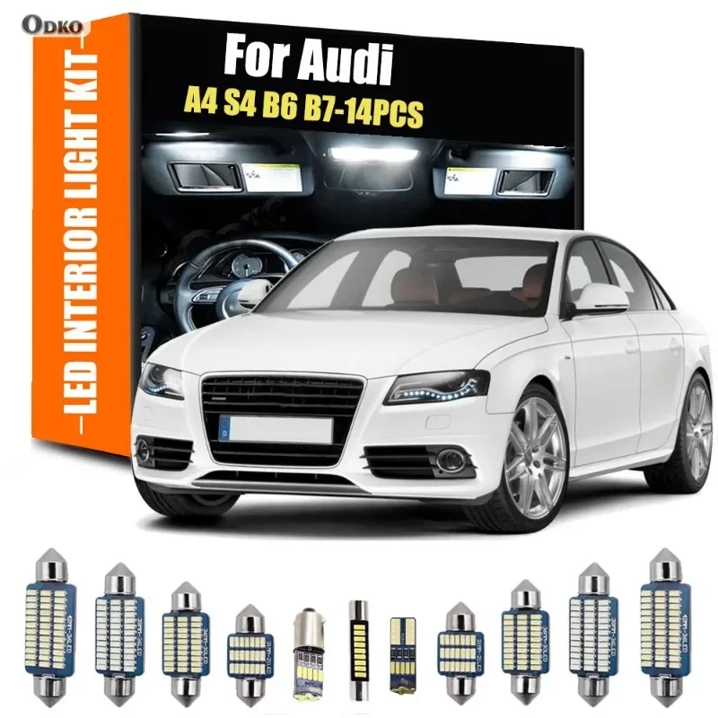 

For Audi A4 S4 B6 B7 14PCS LED Interior Light Kit Automobiles, Parts & Accessories Car Lights Signal Lamp Car Accessories