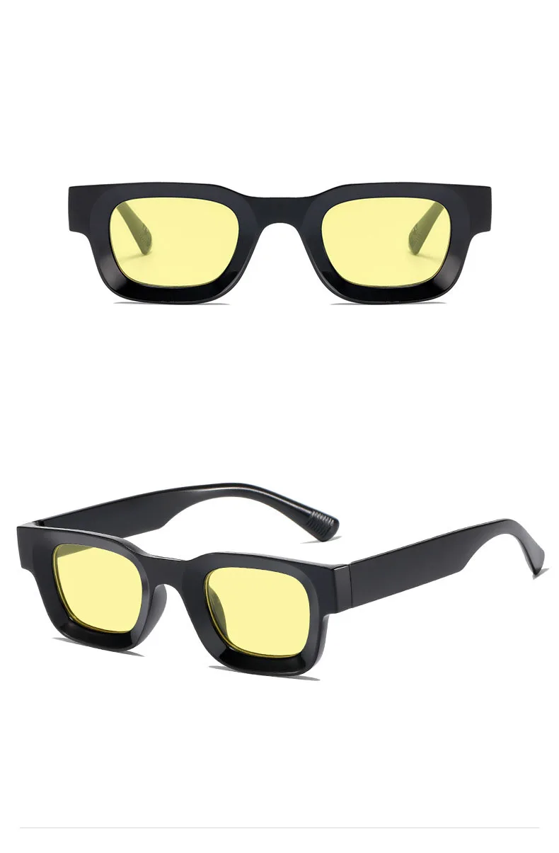 Kleine Sonnenbrille, rechteckig, dicker Rahmen, quadratische Sonnenbrille, Herren, Schwarz, Blau, Damen-Sonnenschutz, Uv400, Unisex – Detail 10