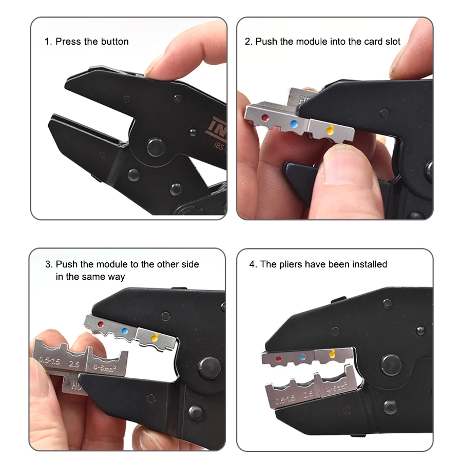 INBUS Wire Crimper Set Ratcheting Crimping Pliers Terminals with Tool Box Electrical Clamp Tools IBS-3550 SET