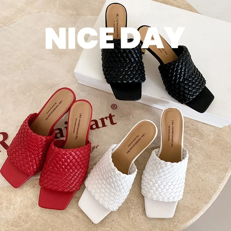 2025-nouveau-cuir-tisse-evider-sandales-a-enfiler-paresseux-grosse-tete-mules-f-pantoufles-a-talons-bas-vetements-de-plein-air-sandales-respirantes