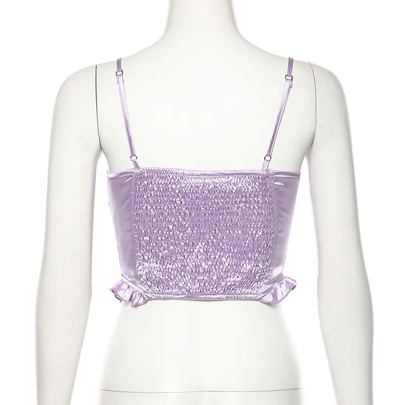 2026 rua americana verão quente menina personalidade tendência nicho design sentido plissado sem mangas fino ajuste y2k curto camiseta