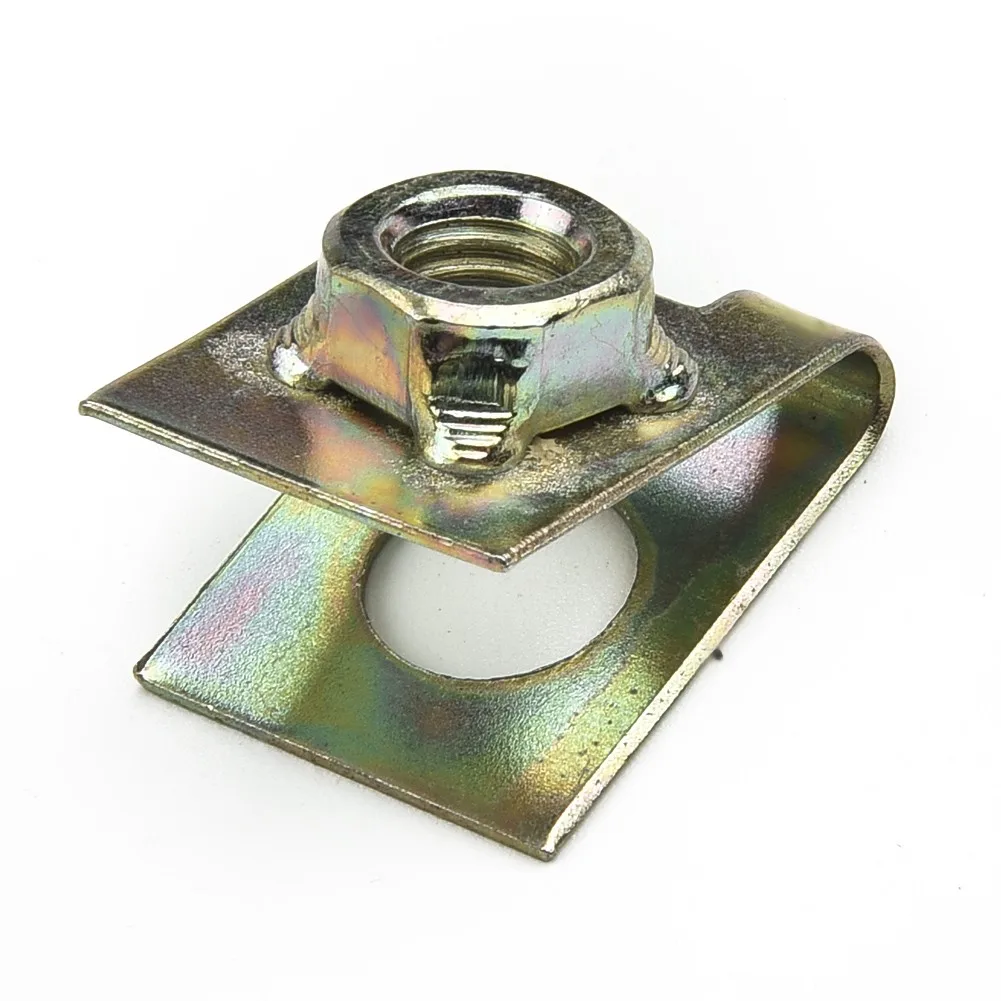 20X Car  U Shape Clips Speed Nuts Fastener Rivet M6 For Auto Car Pannel Fender Spring Metal Practical U-Clip Exterior Car Parts