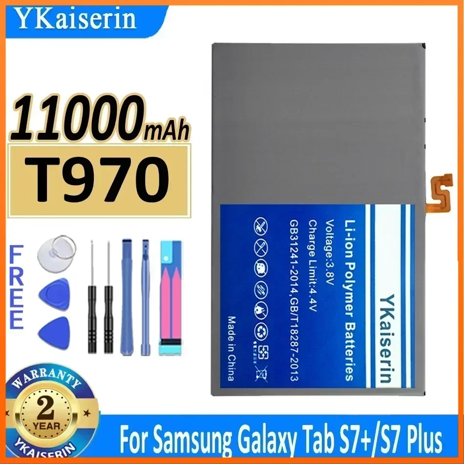 YKaiserin 11000mAh T970 (EB-BT975ABY) Replacement Battery for Samsung Galaxy Tab S7+ S7 Plus SM-T976B SM-T970 Batteries Warranty