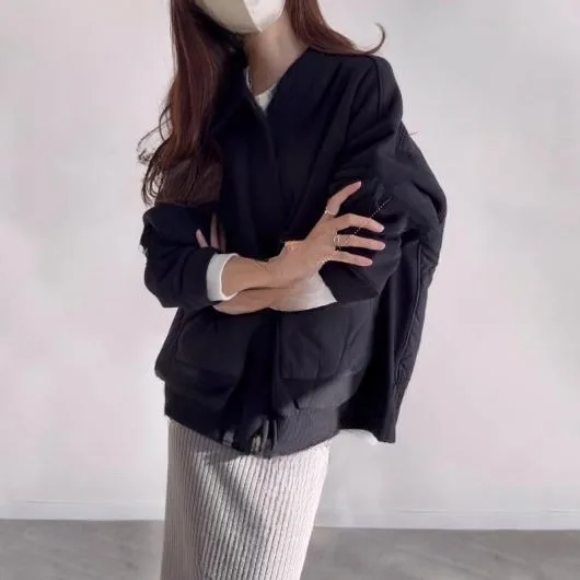 

232012, новая повседневная свободная двухцветная куртка с капюшоном, осень/зима