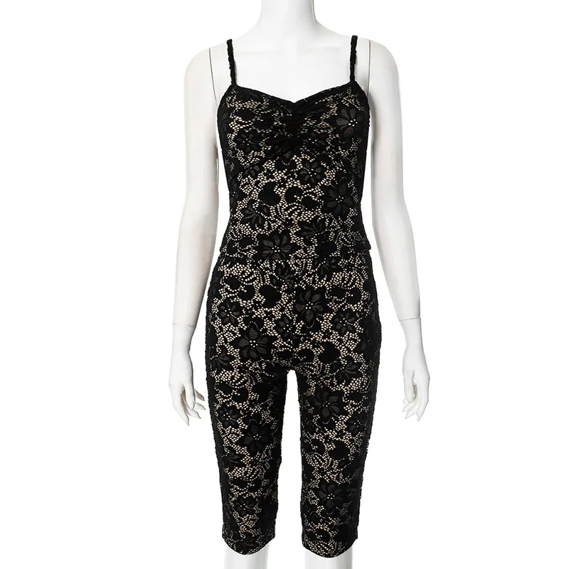 Lace Tops Sexy Elegant 2 Piece Pant Set Outfits 2025 Women Clothes Club Wear Cropped Top Two Piece Set Shorts Pant