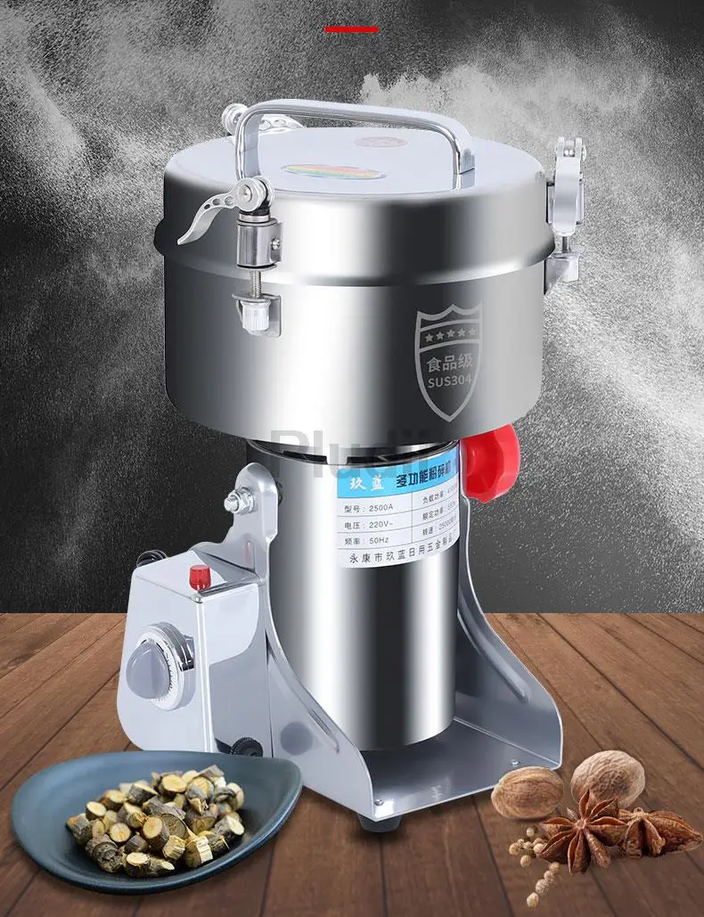 2500G 304 Stainless Steel Grinder Machine Commercial Large-scale Crusher Household Mill Powder Ultra-fine Grinding Machine Mill