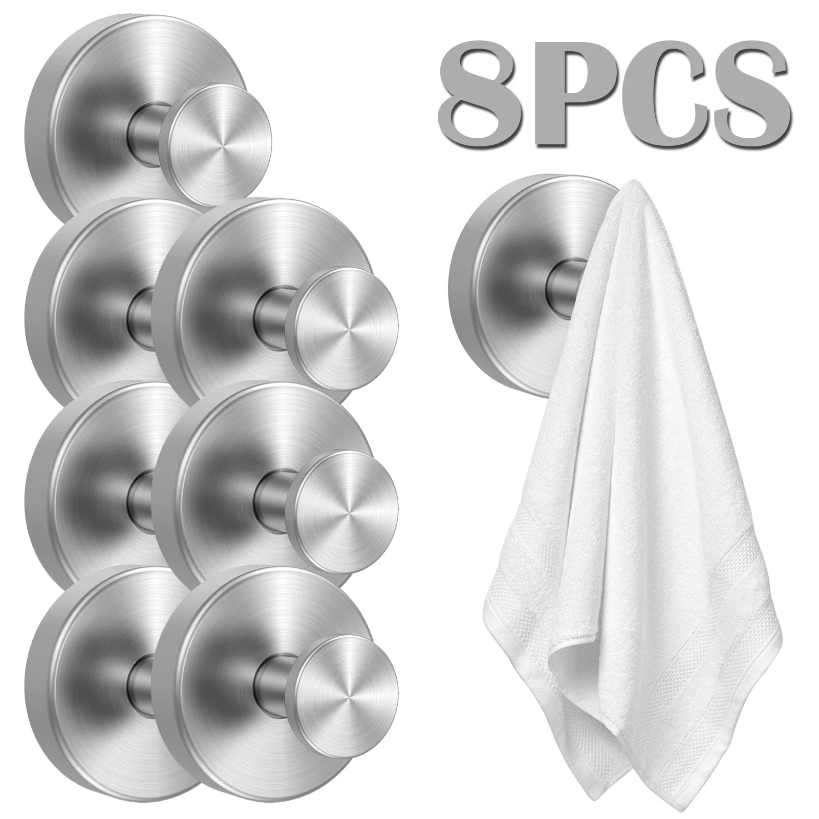 

8PCS/4PCS Suction Cup Hooks for Shower Bathroom Hanging Towels Robe Loofah Mounting on Glass Shower Doors Tile Mirrors 60x45mm