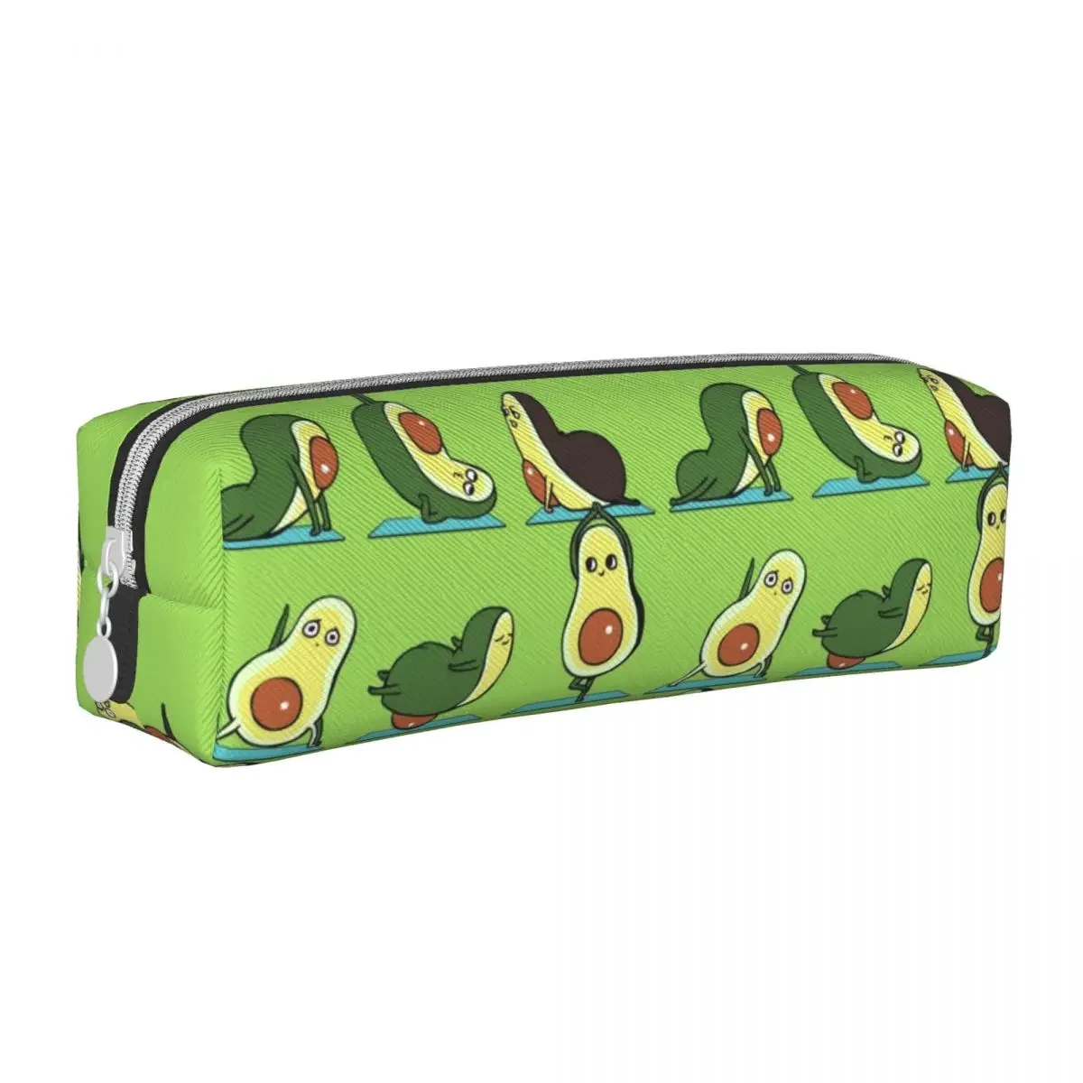 Fun Avocado Yoga Green Pencil Cases Pencilcases Pen Box for Student Large Storage Bag School Supplies Gift Stationery