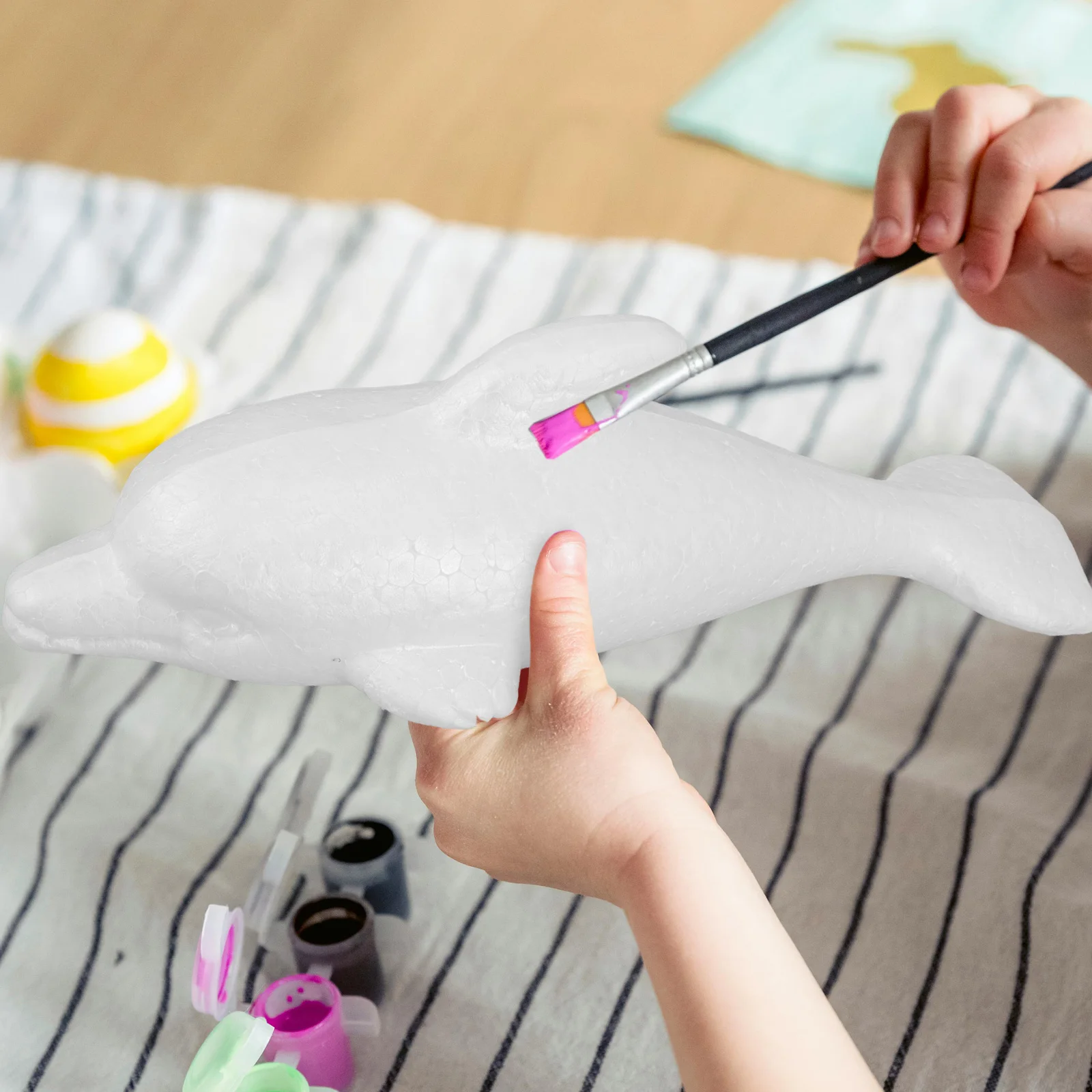 Modello di delfino Figurine in schiuma in miniatura Piccolo animale dell'oceano Artigianato Kit fai da te Decorazione Accessori presenti Progetto di pittura