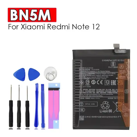 For XIAOMI Redmi NOTE 12 4G Note12 BN5M 5000mah Replacement Mobile Phone Battery