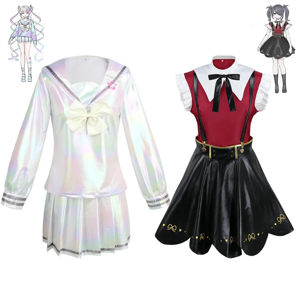 

Game NEEDY GIRL OVERDOSE Cosplay Costume Anime JK Uniform Leather Skirt Set Abyss KAngel Ame Chan Cosplay Costume