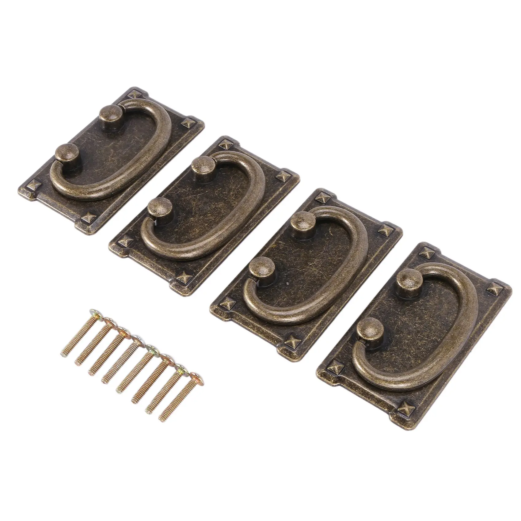 

【Прямая цена】4 шт., винтажные антикварные бронзовые ручки для ящика, украшение для дверной мебельной ручки шкафа