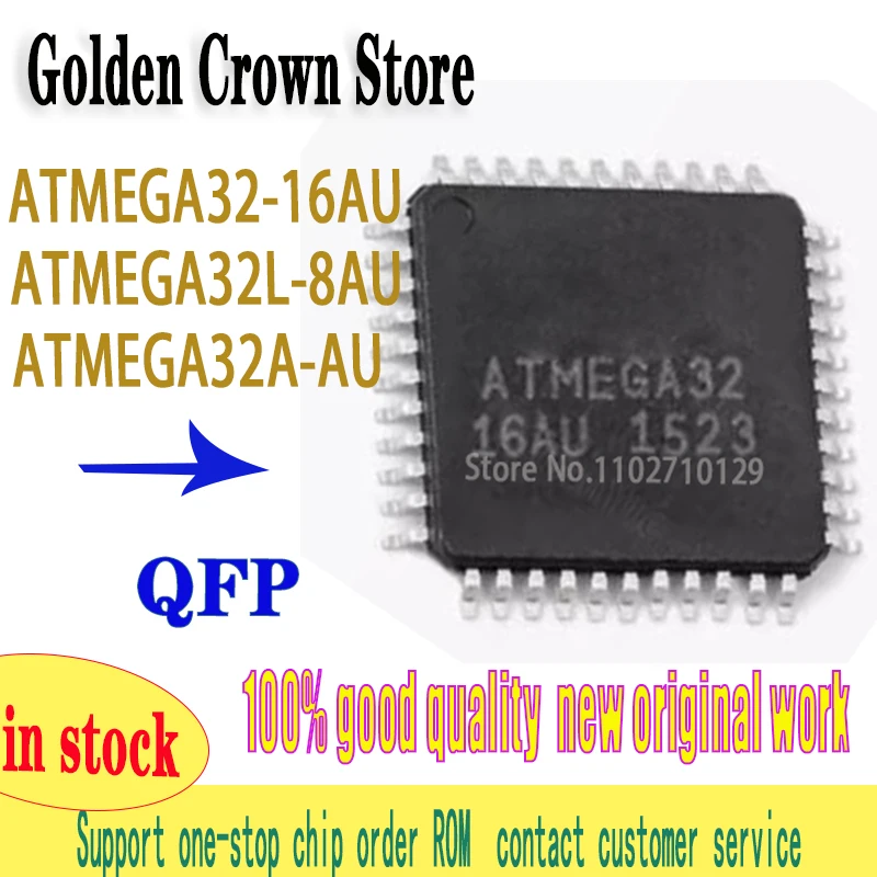 10PCS/lot ATMEGA32A-AU ATMEGA32-16AU ATMEGA32L-8AU ATMEGA32A QFP44 QFP-44 Chipset work New original In Stock