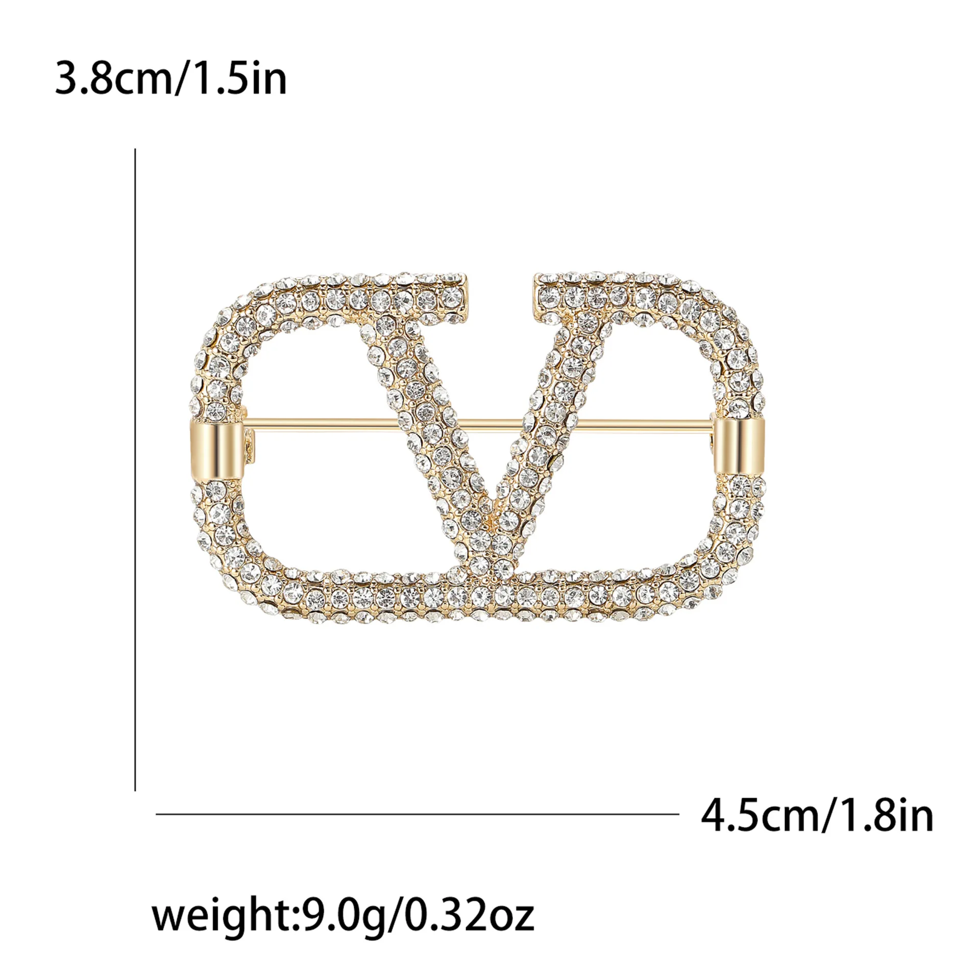 2025 French Style Ins Luxury Geometric Letter Shape Pearl Minimalist Design Chest Brooches for Women Jewelry Sweater Accessory