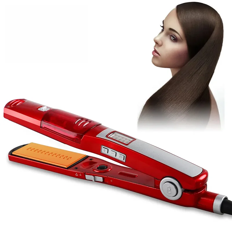 

Паровой выпрямитель для волос с керамическим покрытием, паровой выпрямитель для волос, утюжок для влажной и сухой пары, увлажняющая шина