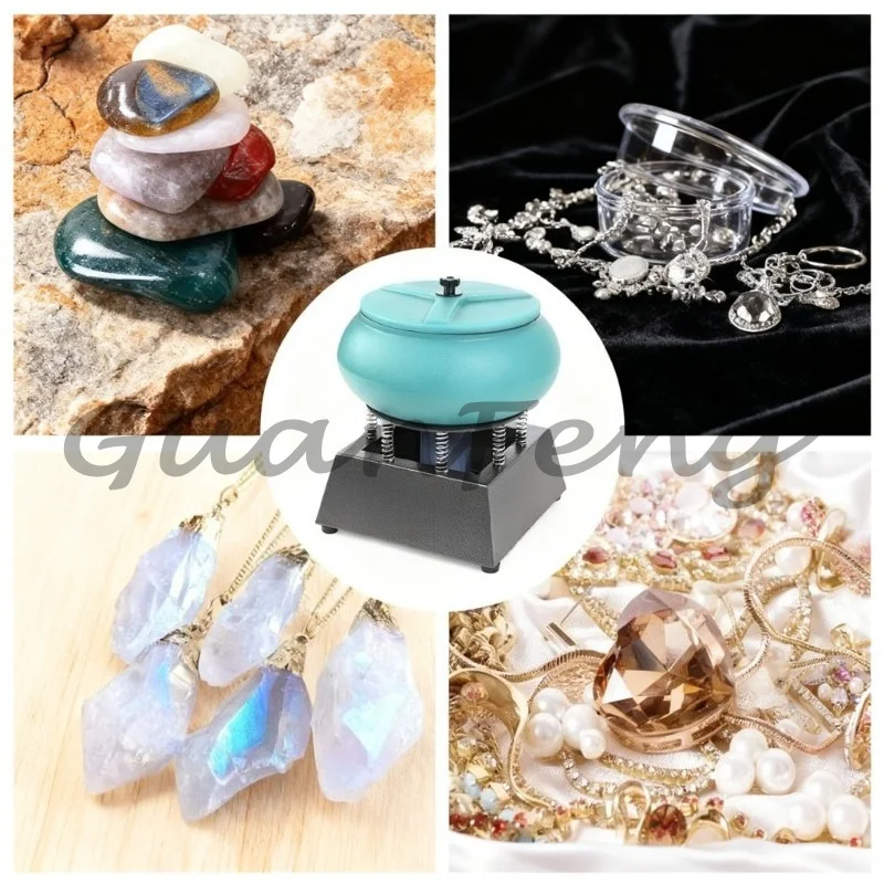 Vibratory Deburring Polisher, 17 Inch 12L Barrel Tumbler for Jade, Jewelry & Metal, Edge Burr & Surface Stain Cleaning