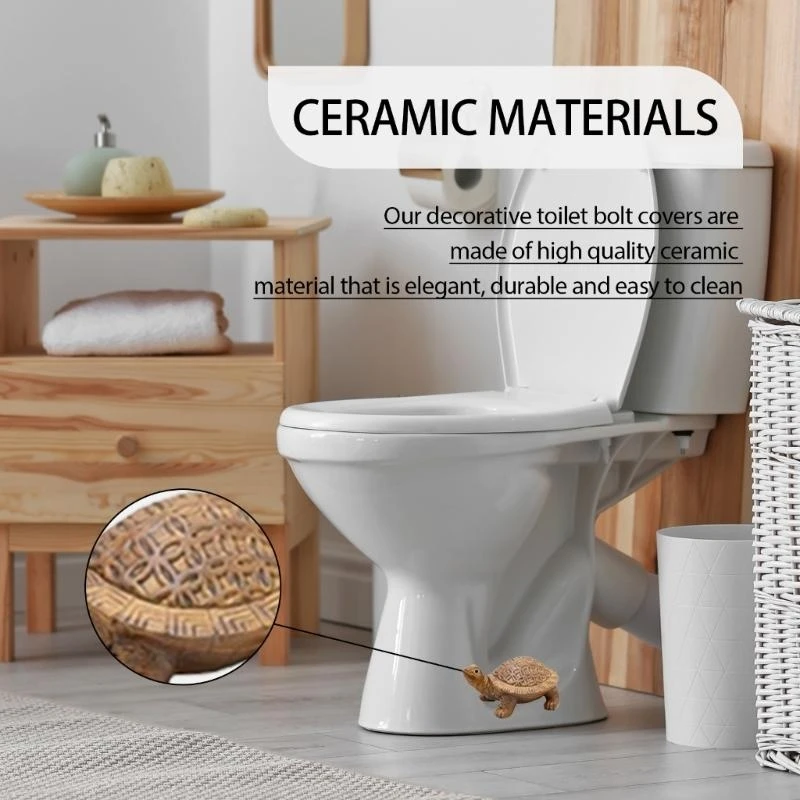 L9BE Set of 2 Decorative Toilet Screw Caps Toilet Bolts Covers Bird/Fish Funny