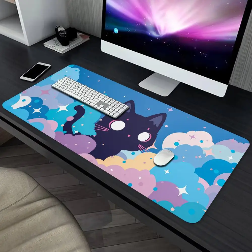

Minimalist aesthetic kawaii cat Mouse Pad Desk Mat Gaming mats with Stitched Edge Durable Non-Slip Computer mousepad office rug