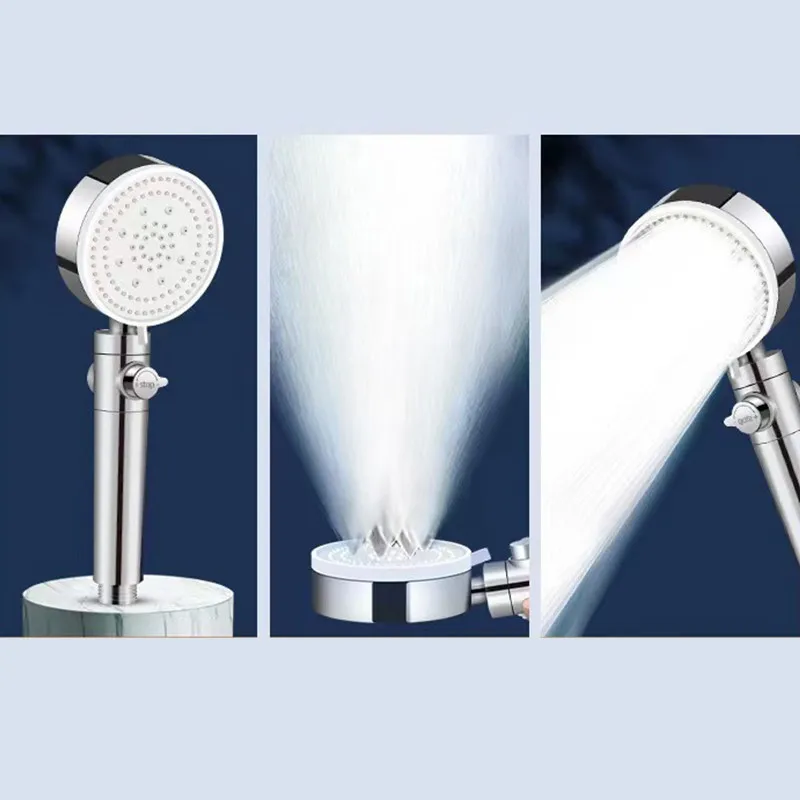 5-speed Adjustable Shower Head Pressurized High Water Output Water Heater Bathroom Heater Pressurized Single Head Showerhead A4