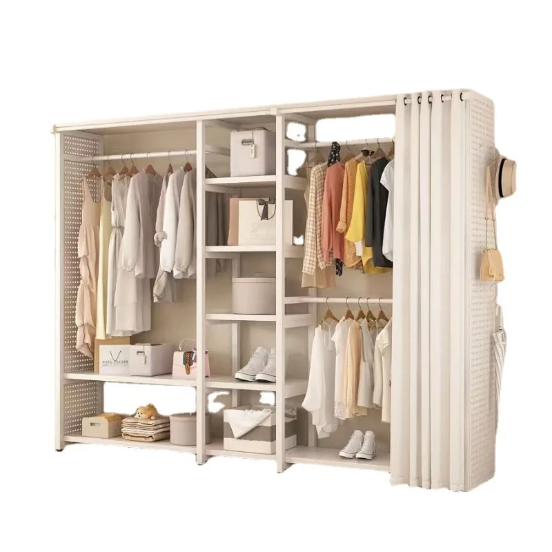 

Simple bedroom wardrobe hanger rental room wardrobe entry door hanger clothes display rack cloakroom rack