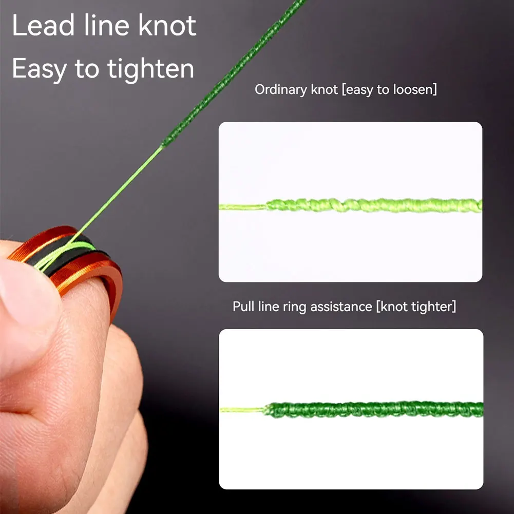 1/2 قطعة خط الصيد مجتذب المضادة للانزلاق المحمولة خط سحب حلقة خطوط الصيد سحب حلقة الصيد اكسسوارات #2