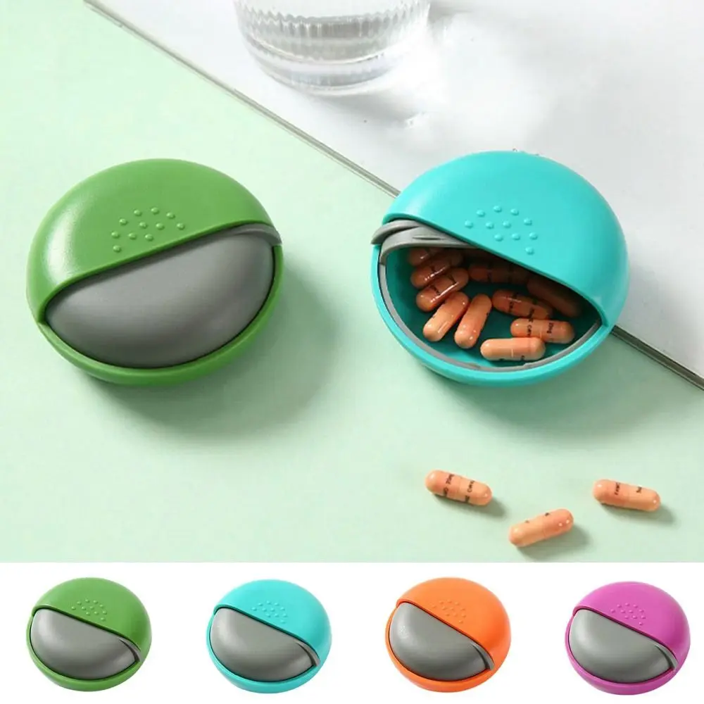 Creative Plastic Round Rotating Pill Box Sealed Portable Spin Pill Organizer Mini Single Pill Cases for Travel