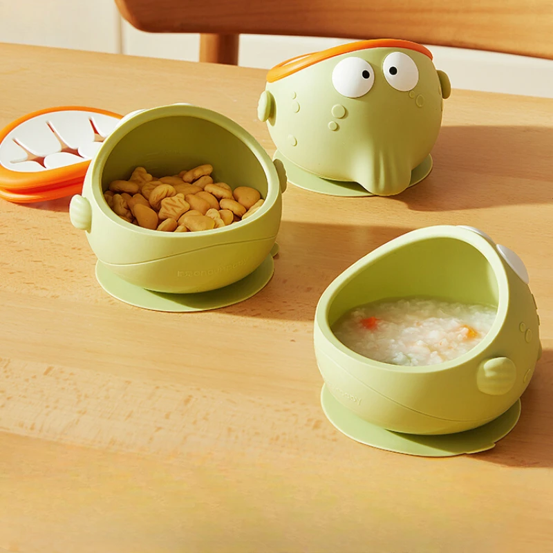 

Puffer fish baby complementary food bowl baby silicone bowl independent eating and learning snack bowl