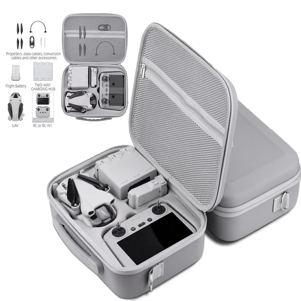 Case for DJI Mini 3 Pro/Mini 3 RC Hard Case Travel Case PU Leather Splash Proof Travel Case Drone Accessories