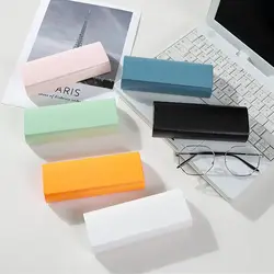 Portable Solid Color Glasses Box Fold-able Pressure-Resistant Sunglasses Bag Eyeglass Cases Men Women