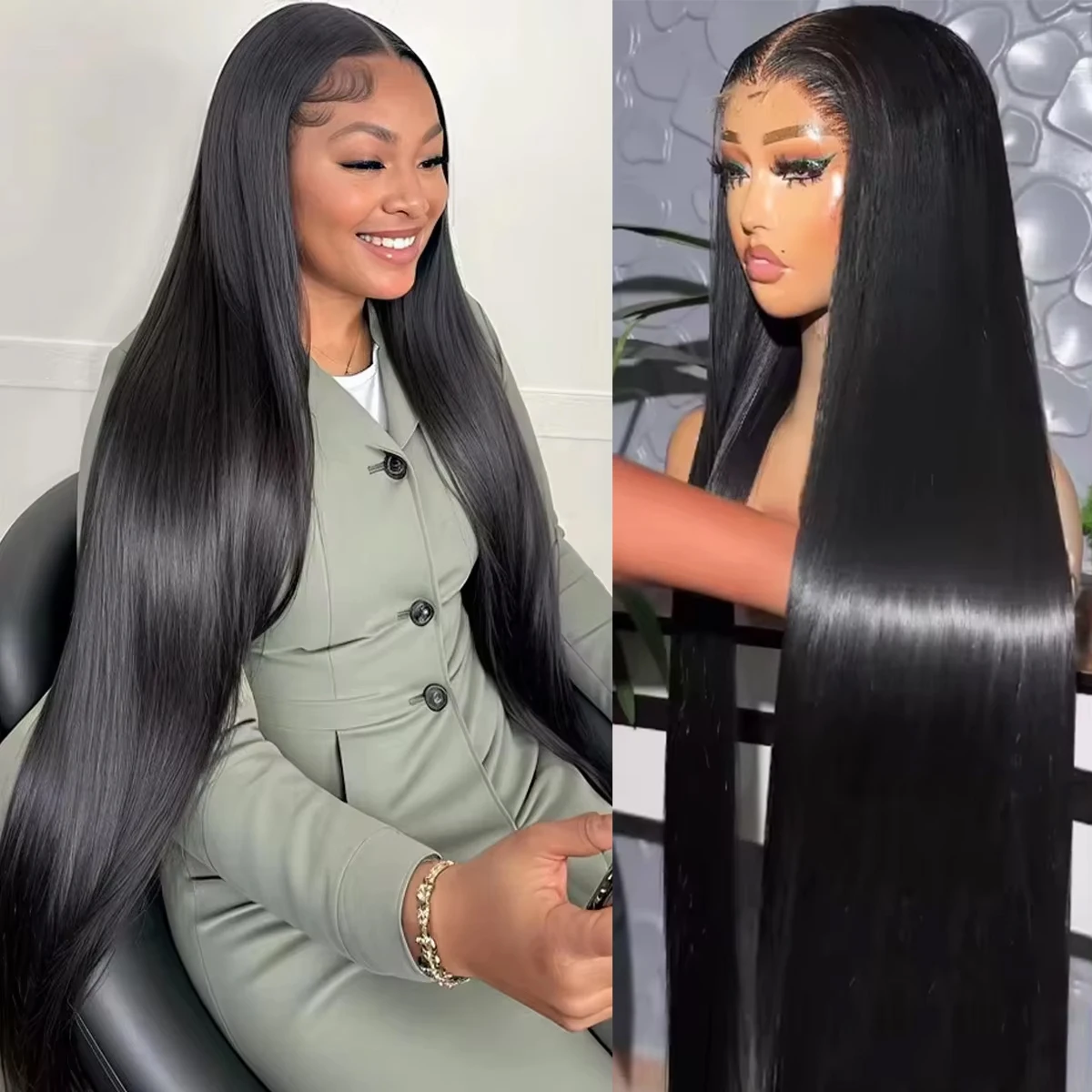 

30-40-дюймовые прямые парики с прозрачной HD-основой 13x6, бразильские, предварительно прорезиненные, для чернокожих женщин, парик из натуральных волос 13x4 с фронтальной частью