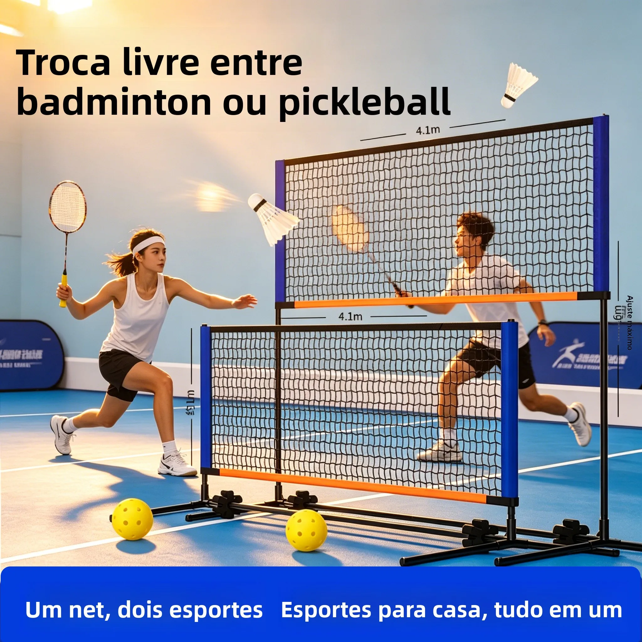 filet-de-badminton-portable-multifonctionnel-ziioe-picquet-41-metres-interieur-exterieur-facile-a-utiliser-reglable-norme-competition