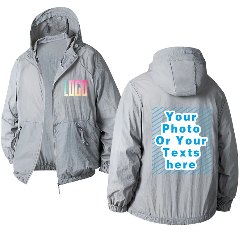 DIY custom company logo ultra-thin sunscreen jacket, top jacket, men's and women's universal comfortable casual versatile windpr