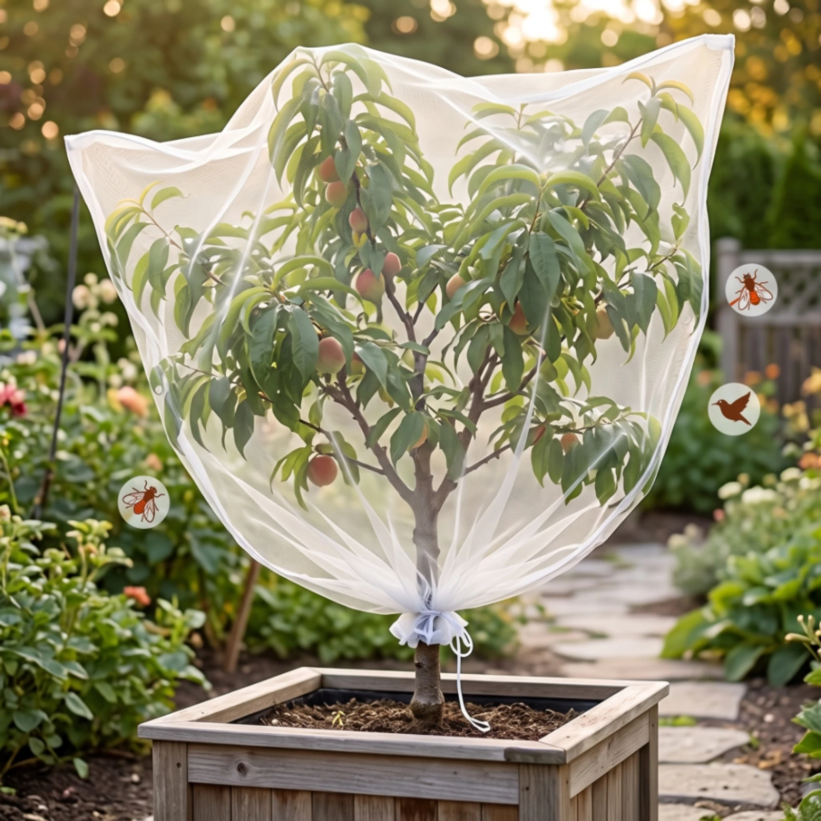 Fruit Tree Netting with Drawstring Safeguarding Fruit Tree Netting Garden Net with Drawstring Long-Lasting Net Bag Reusable