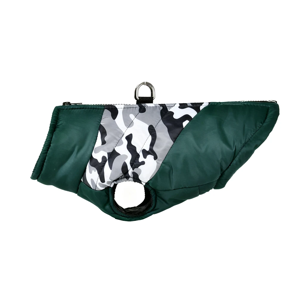 التمويه كلب سترة للكلاب الصغيرة المتوسطة القطط الشتاء الدافئة الصوف جرو الملابس مع D-حلقة القط معطف البلدغ الصلصال وزرة