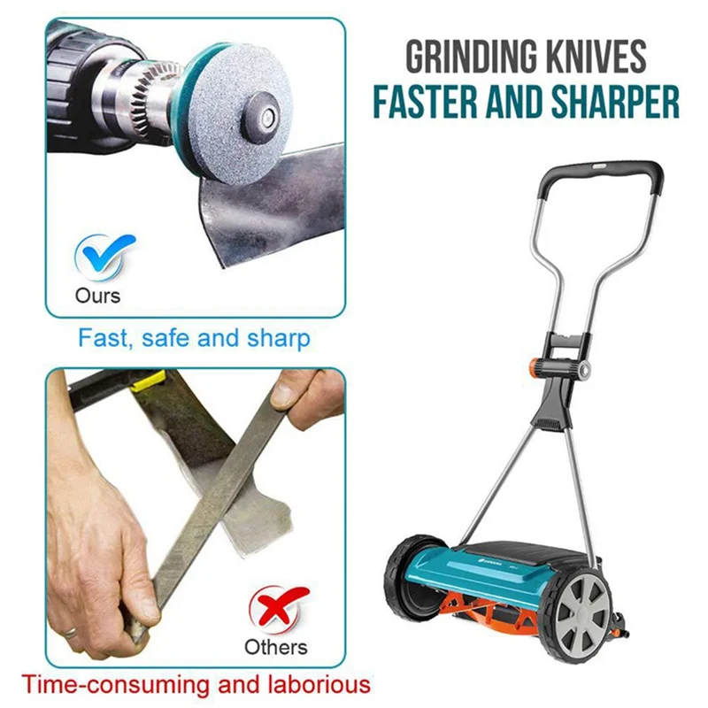 Imagem -04 - Universal Lawn Mower Sharpener Blade Moagem Broca Rotativa para Poder Broca de Mão Faca Sharpening Stone Rebolo Jardinagem Ferramenta