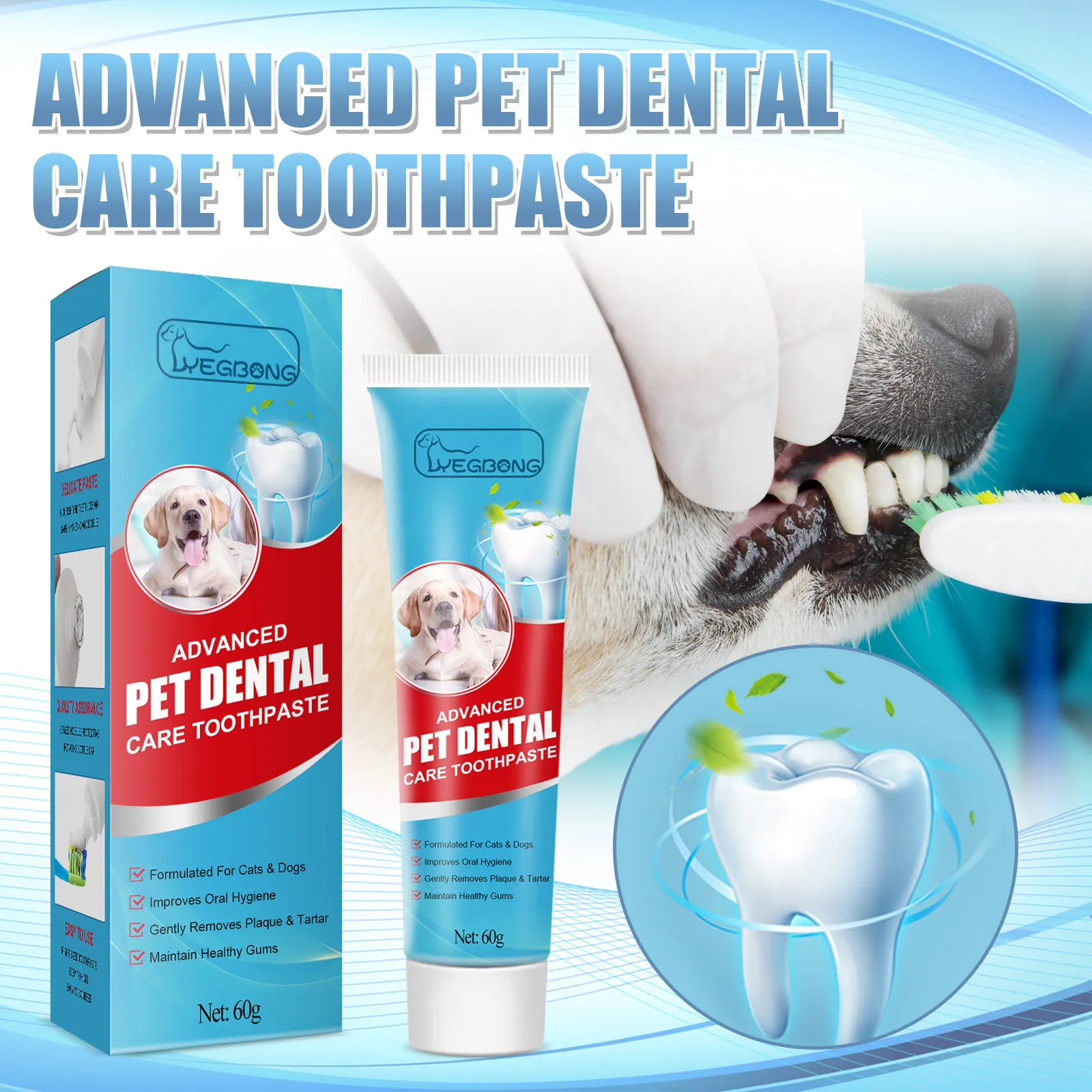 Pet Toothpaste Edible Formula Tartar Control Freshens Breath Gentle Oral Cleaning for Dogs Cat All Breeds Daily Use Improves Gum
