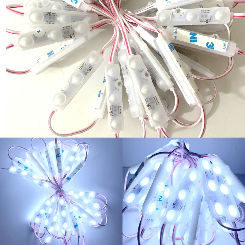 50pcs DC12V 5730 3 LED Module Light Injection Waterproof Cool Warm White for Advertisement Shop Letter Signboard Lighting Decor