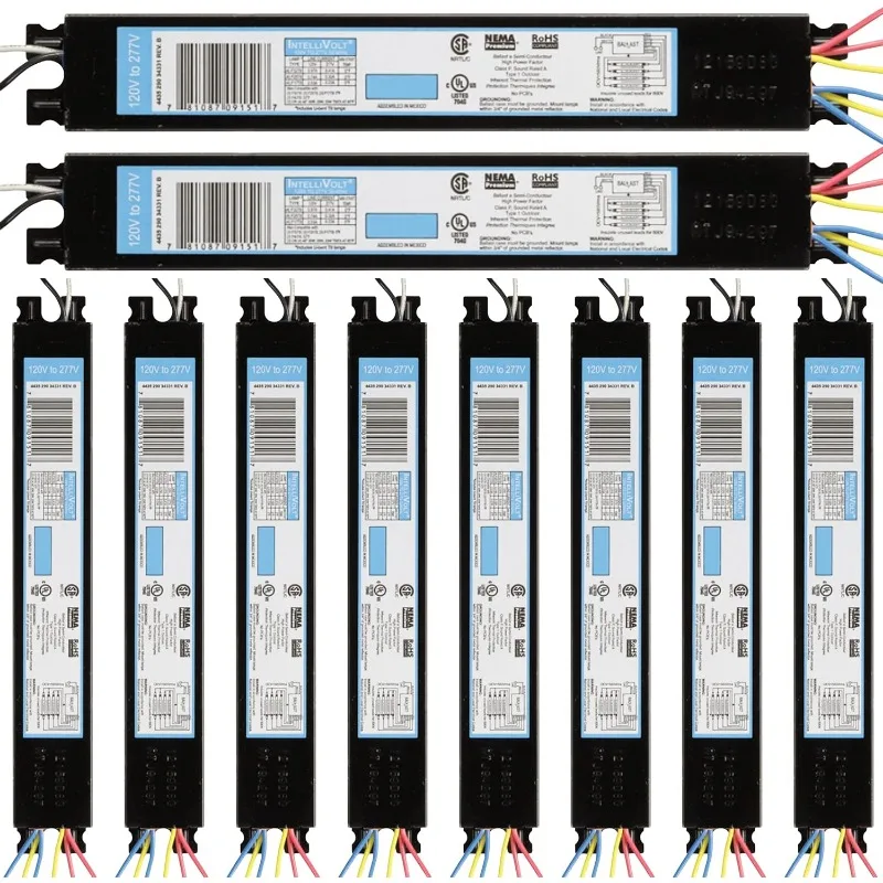 Paquete de 10 repuestos para ICN-4P32-SC 3 y 4 lámparas T8 balastro electrónico fluorescente 120-277 voltios-arranque instantáneo aprobado por UL