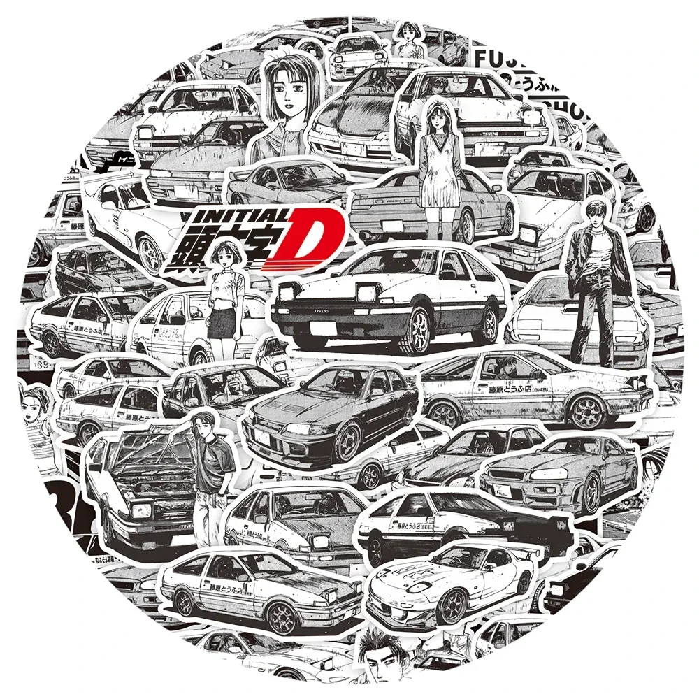 75PCS Initial D Anime Aufkleber Cartoon Kinder DIY Lustige Aufkleber Geschenk DIY Koffer Telefon Skateboard Kühlschrank Helm Coole Spielzeug geschenke