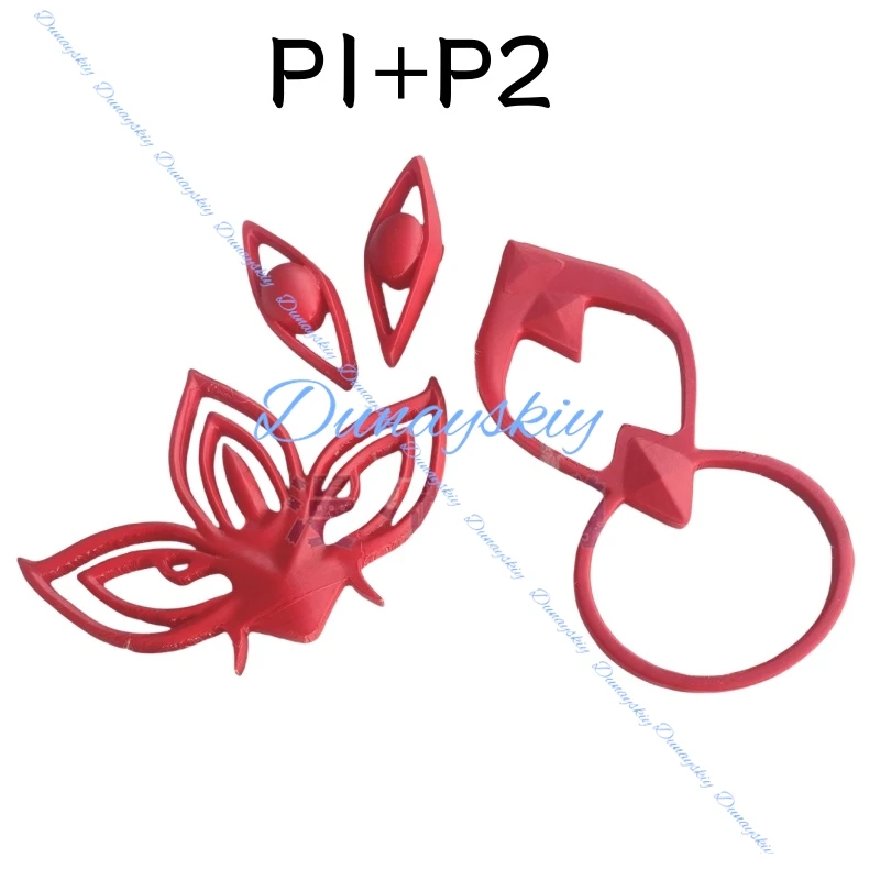 لعبة جينشين إمباكت رونوفا مسطرة الموت أزياء تنكرية شعر مستعار فضي أغطية رأس حمراء امرأة فتاة هالوين كوس الدعائم مهرجان البدلة #6