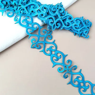 4 Meter/Lot Cos Costume Embroidery Lace Trim Gold Silver Stage Performance Clothes Diy Applique Patch Fabric AccessoriesYN119