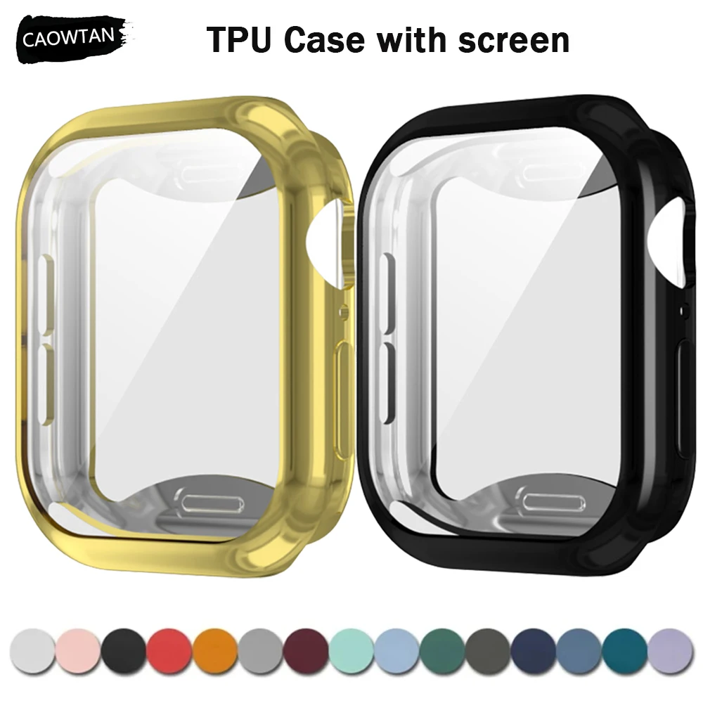 TPU Case for Apple Watch Series 10 42mm 46mm Cover Screen Protector Film Bumper for Iwatch Ultra 9 8 7 6 45mm 44mm 40mm Shell