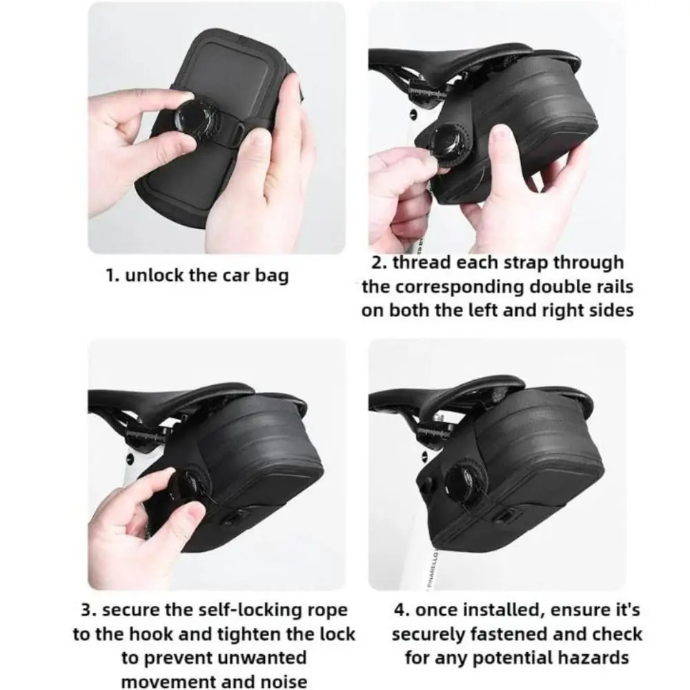 

Водонепроницаемая седельная сумка для горного велосипеда 360° ° Вращающаяся пряжка, большая вместительная непромокаемая велосипедная сумка, портативная, регулируемая