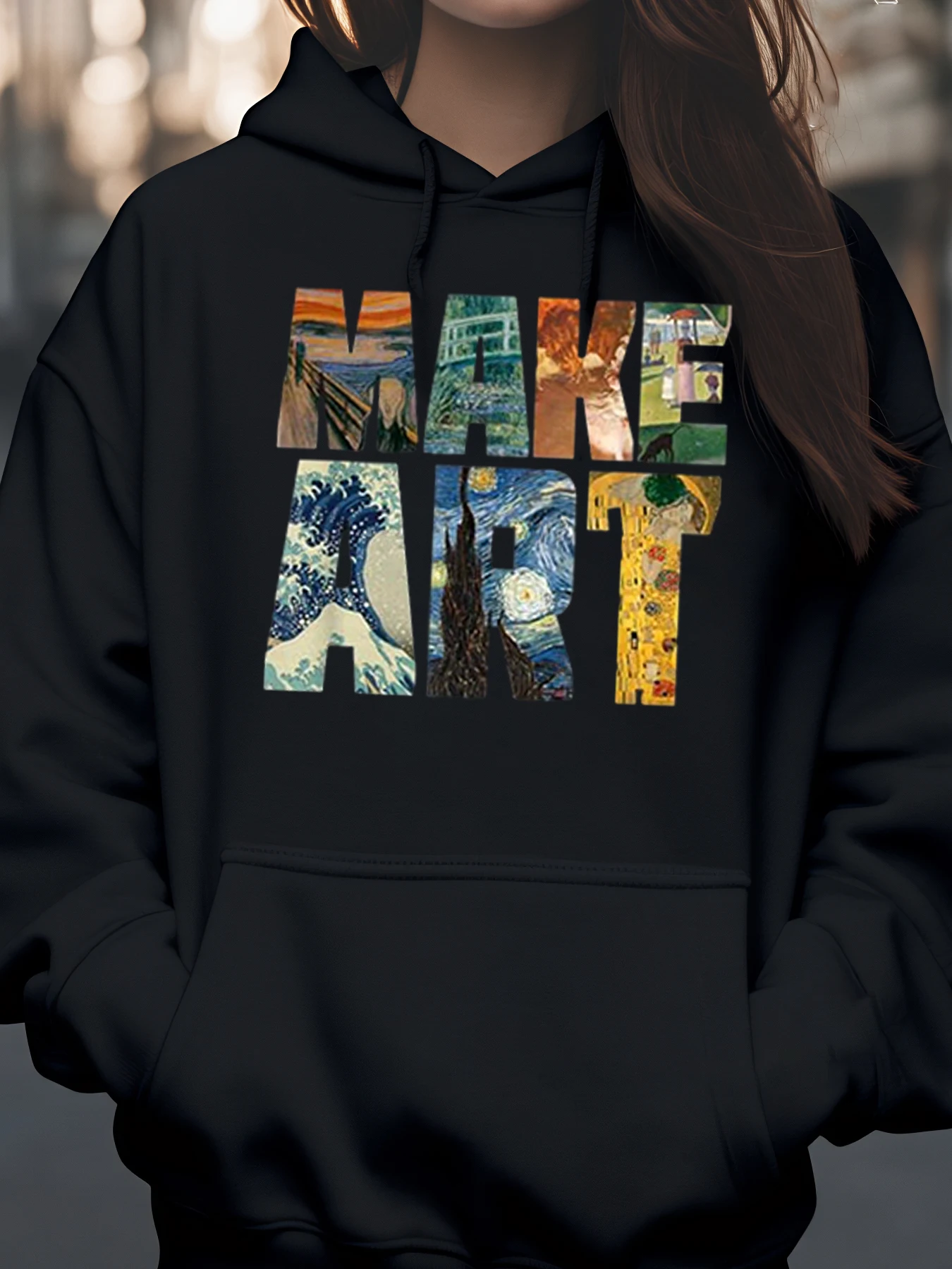 

Art Print Make Art Hoodie for Art Lovers Casual Wear Unisex