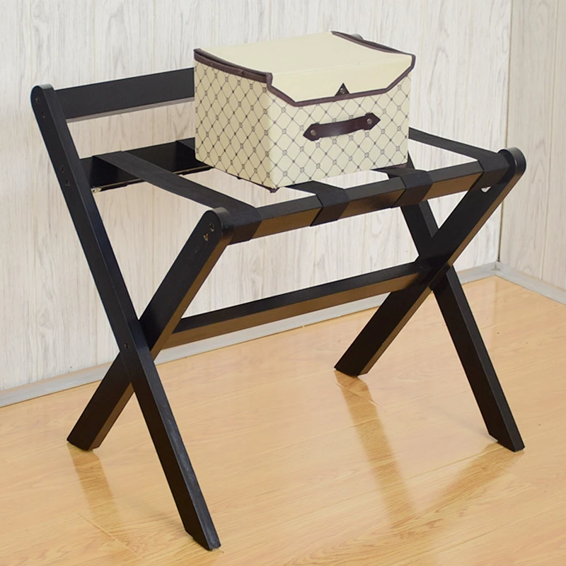 A18 Hotel Luggage Rack Household Bedroom Clothes Foldable Storage Rack Floor-to-ceiling Solid Wood Furniture