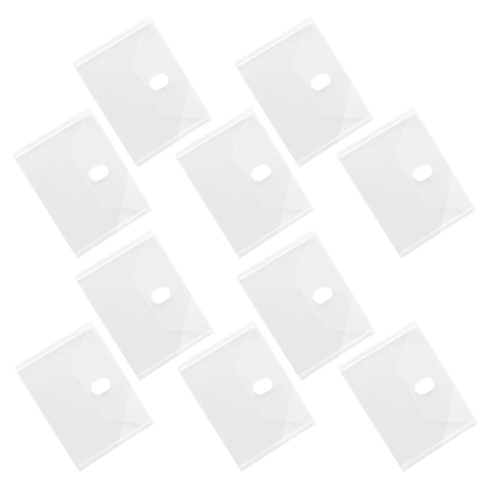 10Pcs Transparent Plastic Envelope Folders Multipurpose Document Storage Clear File Bags Receipt Holder Office School Filing