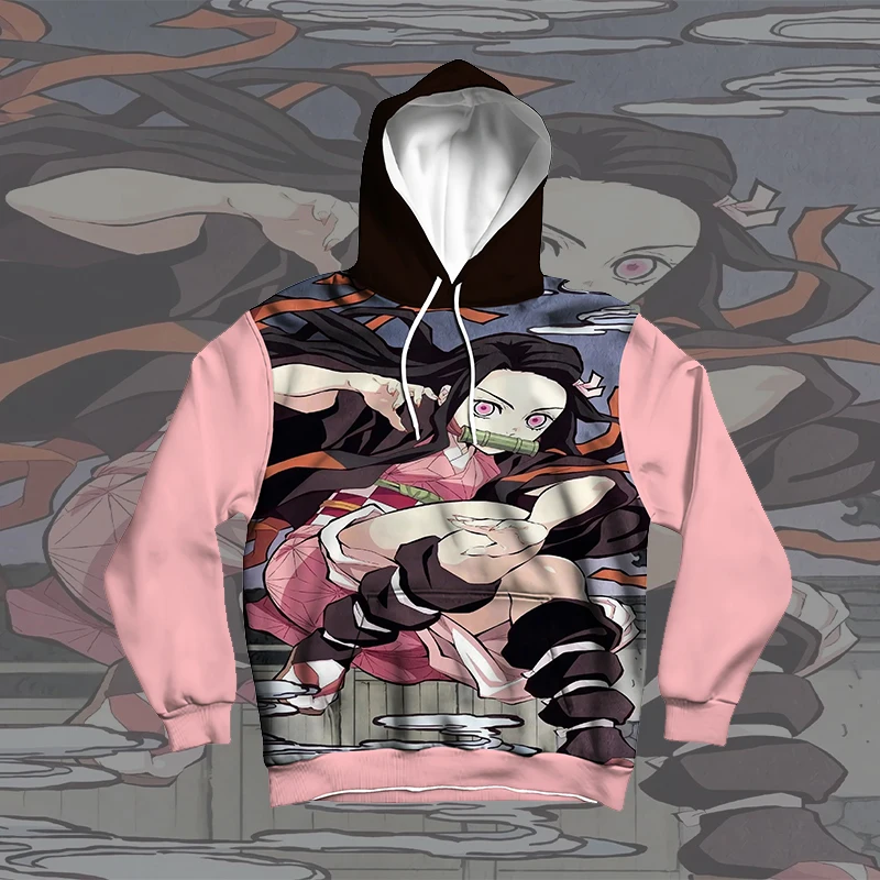 

Bestselling New Demon Slayer Kochou Shinobu Anime Hoodie Fashion 3D Printed Autumn and Winter Pullover Hoodie Casual Street Top